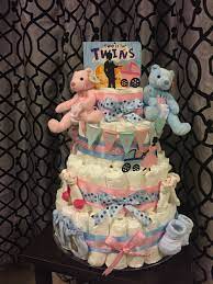 Baby Shower Twin Diaper Cake Pink And Blue Boy Girl Twins Diaper Cake Twins Baby Shower Vintage Baby Shower Boy Princess Baby Shower Invitation