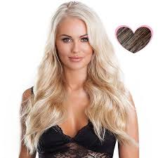 Blonde highlights on natural brown hair look simply cute! 4 18 Dark Brunette With Golden Blonde Highlights Clip In Hair Extensions Full Head Fruugo Au