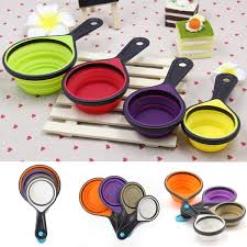 4pcs silicone measuring cake cup spoon