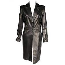 Gianni Versace Supple Black Leather Coat In 2021 Black Leather Coat Versace Coat Leather Coat