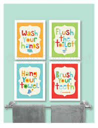 Kids Bathroom Decor Kids Bathroom Wall Art Bathroom Manners Kids Wall Art Nursery Wall Decor Wash Your Hands Brush Your Teeth Kids Bathroom Art Kid Bathroom Decor Bathroom Kids