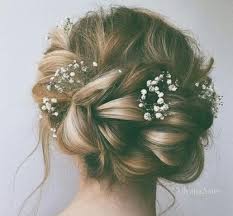 Prom Hair Updo Flowers Boho Wedding Hair Wedding Hair Flowers Bridal Wedding Hair