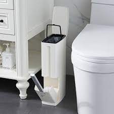 Is it better to match your decor or have a i tend to do an open trash tucked under the sink inside the vanity. Multifunction Bathroom Cabinets Plastic Trash Can Set With Toilet Brush Bathroom Waste Bin Dustbin Trash Cans Garbage Bucket Bag Aliexpress