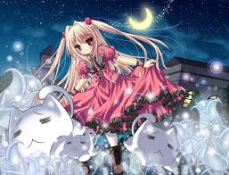 A black cat with red eyes. Animal Black Cat Blonde Hair Cat Eve Moon Night Red Eyes Konachan Com Konachan Com Anime Wallpapers