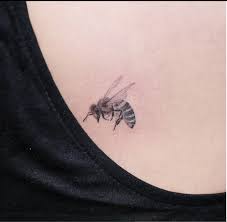 Bee Tattoo Minimalist Style Bee Tattoo Jasmine Tattoo Honey Bee Tattoo