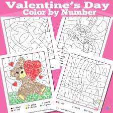 Here you will find coloring pages, color number and it's easy. Valentines Day Color By Numbers Worksheets Itsybitsyfun Com