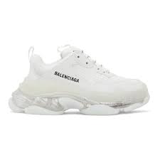 Having built on the popularity of its first release, balenciaga's triple s sneaker now boasts but at the very top of the trend, balenciaga's triple s remains the shoe that keeps on giving. Balenciaga White Clear Sole Triple S Sneakers 544351 W2fb2