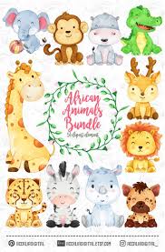 African Animals Clipart Watercolor Animal Animals Buddies Etsy Cute Animal Clipart Animal Clipart Watercolor Animals