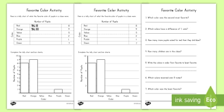 Favorite Color Tally And Bar Chart Worksheet Worksheets