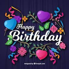 Download Birthday Composition With Flat Design For Free Happy Birthday Design Happy Birthday Greetings Happy Birthday Wishes Cake