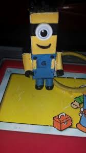 Minion Made From Miniature Jenga Blocks Cardstock Fun Diy Crafts Fun Diys Jenga Blocks