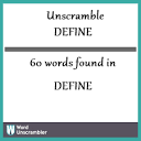 Unscramble DEFINE - Unscrambled 60 words from letters in DEFINE