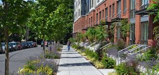 In My View The Green Sidewalk Is A Good Urban Street Design Green Space Set Up Between Two Different Streetscape Design Urban Landscape Design Landscape Design