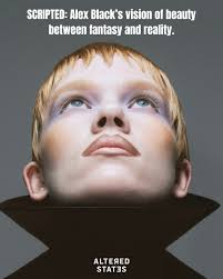 Scripted by Alex Black is a beauty book like no other, where cinematic  portraiture meets commercial gloss, and fantasy collides with reality. Each  image is staged, seductive, and a little absurd, asking