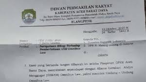 Contoh surat balasan penolakan penawaran barang. Dprk Abdya Resmi Layangkan Surat Penolakan Undang Undang Omnibus Law Cipta Kerja Kepada Presiden Serambi Indonesia