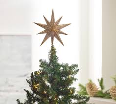 The scrolling adds elegance and chic style. Gold Mirrored Star Christmas Tree Topper Pottery Barn