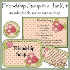 Make Your Own Friendship Soup Mix In A Jar Label Tag And Recipe Digital Printable Kit Great Gift Idea Jar Labels Scrapbook Recipe Book Recipe Scrapbook