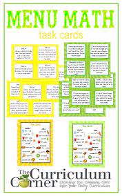 Our menu has more free math worksheets. Menu Math Center The Curriculum Corner 123