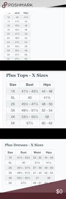 Plus Size Sizing Chart Sizing Chart Other My Posh Closet