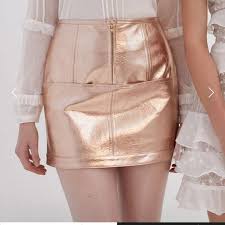 Fl L Luna Metallic Skirt Nwt