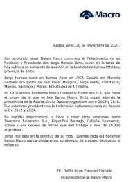 Banco macro y american express reforzaron su compromiso al presentar una nueva tarjeta el producto fue presentado en un evento exclusivo en el parador del banco macro en pinamar con este lanzamiento, banco macro y american express reiteran el compromiso que tienen con sus. Cayo Un Helicoptero En Salta Murio Jorge Brito Dueno Del Banco Macro Eldoce Tv