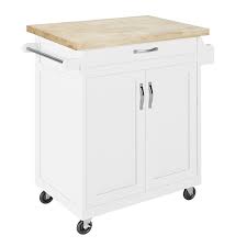 Rolling kitchen island cart white icons windows. Dorel Living Wood Top Kitchen Cart In White Walmart Com Walmart Com