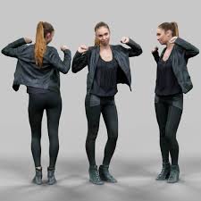 Girl In Shiny Black Outfit Dancing By Polygonal Miniatures Girl In Shiny Black Outfit Dancing 3d Modelclean Uv S And Black Outfit 3d Model Character 3d Model