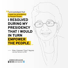 Cory aquino had helped shepherd through a new constitution that greatly limited presidential power to do undemocratic things like declare martial law or appoint oneself president for life. Facebook