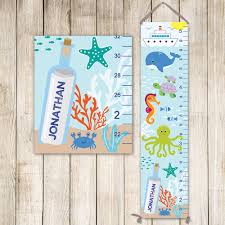 Under The Sea Canvas Growth Chart Underwater Growth Chart