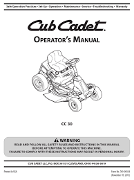 See your local cub cadet dealer for warranty details.pricing disclaimer: Cub Cadet Cc 30 Operator S Manual Pdf Download Manualslib