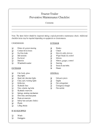 Wildcat travel trailers has floorplans and standard features designed for the area where they are sold. Semi Truck Preventive Maintenance Checklist Pdf Fill Online Printable Fillable Blank Pdffiller