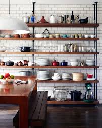 open kitchen wall shelves