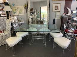When this modern lucite dining room table sits near direct sunlight or underneath a glimmering chandelier, reflected. Sold Price Mid Mod Lucite Dining Table With 6 Lucite Chairs Invalid Date Edt