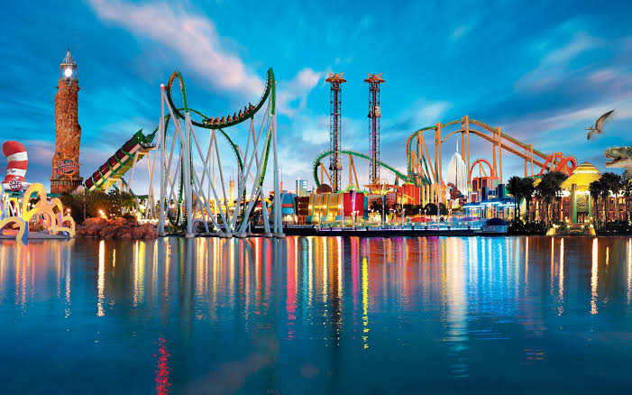 Orlando theme park roller coaster thrills, AI generated