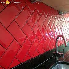 It is also an important decorative element that may add a kitchen class and style. China Red 10x20cm 4x8inch Kitchen Backsplash Ceramic Subway Tiles China Ceramic Tile Wall 10x20 100x200 Red Subway Tile