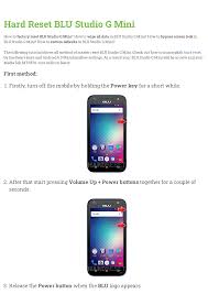 Hard Reset BLU Studio G Mini ...