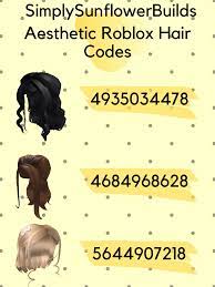 Aesthetic Hair Codes Roblox Bloxburg In 2021 Hair Codes Roblox Hair Codes Hair Codes Roblox