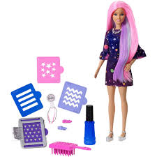 An aged barbie doll, for example, may have a head of hair that is faded and has lost its luster. Barbie Color Surprise Doll With Color Changing Hair Hair Stencils Walmart Com Walmart Com