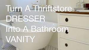 How to turn a dresser into a bathroom vanity. How To Turn A Thrift Store Dresser Into A Bathroom Vanity Anoregoncottage Com Youtube
