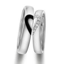 Unique 925 Sterling Silver White Gold Plated Lover S Heart Couple Rings Price For A Pair Heart Wedding Rings Couple Wedding Rings Diamond Wedding Sets