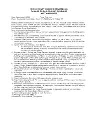 PRICE COUNTY AD HOC COMMITTEE ON DAMAGE TO FAIRGROUND BUILDINGS