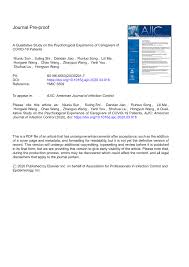 Tourism is a reason for most of the human mobility in the modern world. Pdf A Qualitative Study On The Psychological Experience Of Caregivers Of Covid 19 Patients