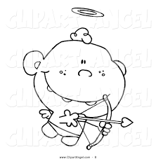 We have prepared coloring pages with different types of hearts for little artists. Illustration Vector Cartoon Of An Outlined Cupid With Halo And Wings Coloring Page Outline By Hit Toon 8
