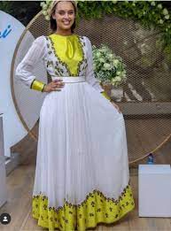 Adey Print On Menen Habesha Dress Ethiopian Clothing Ethiopian Dress Habesha Dress