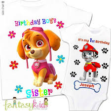 Paw Patrol Birthday Boy T Shirt Set Of Two Paw Patrol Birthday T Shirts Big Sister Shirt Little Brother Onesie Short Or L Paw Patrol Birthday Shirt Paw Patrol Birthday Birthday Boy Shirts