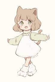 Anime cute girls with rabbit balloons chicken cat chickens. Pin On Character Design