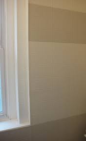 Bathroom plastic tile sheets grey panels capitol winning. Bathroom Mini Renovation Part 4 Painting Tile Board So Pretty Is As Pretty Does