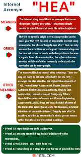 Hea Meaning What Does The Happy Acronym Hea Mean 7esl Meant To Be Health Education Energy Assessment