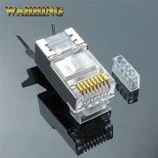 50 100pcs Rj45 Connector Cat6a Cat7 Rj45 Plug Shielded Ftp 8p8c Network Crimp Connectors Hy1530 Review Rj45 Connectors Plugs