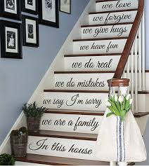 She walked down the basement steps. In This House Staircase Decal Family Quote Sticker For Stairs Home Decor Kk480 28 99 Picclick